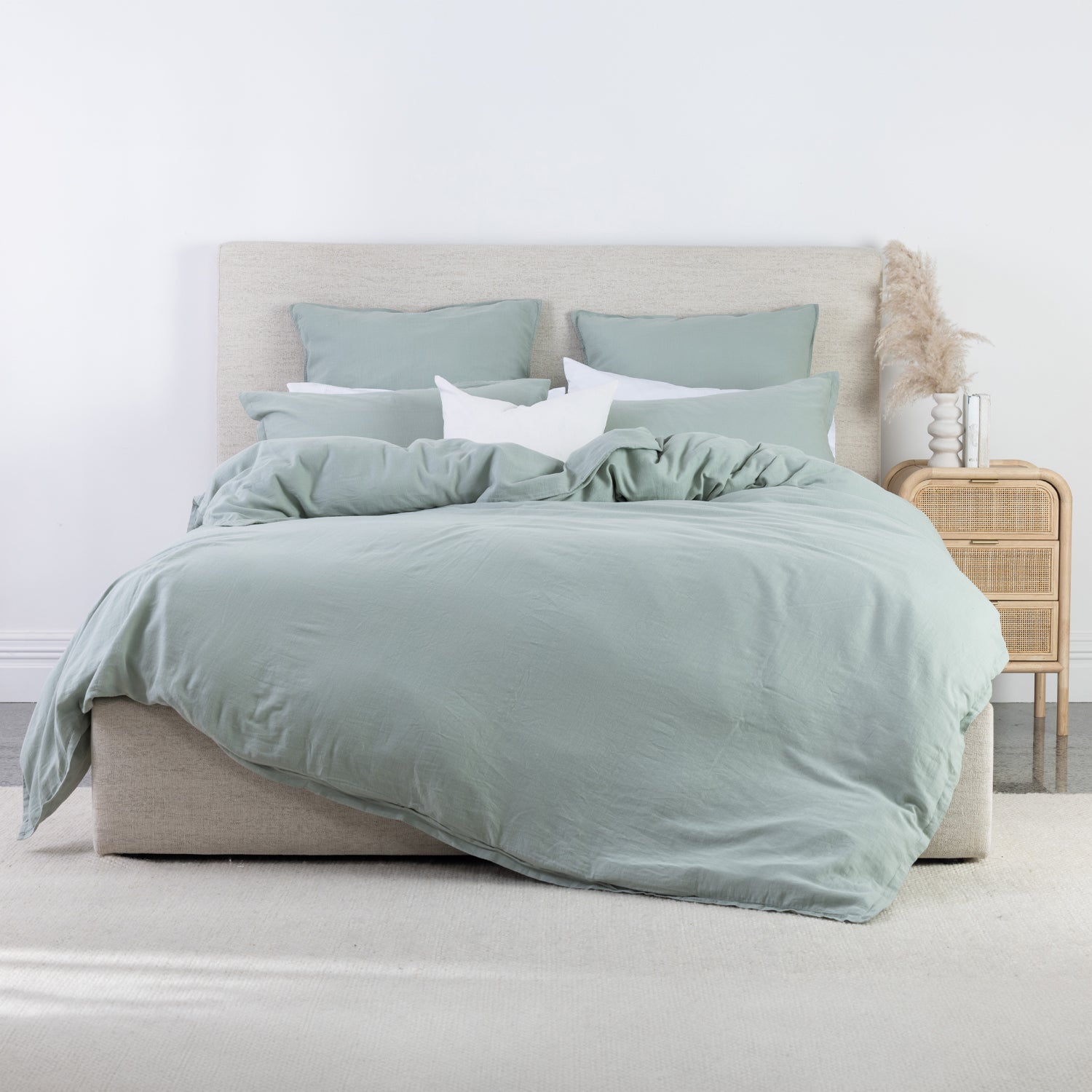 Cove Linen Look 100% Cotton Duvet Cover Set