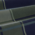 Close-up of fabric with blue and green plaid pattern