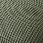 Close-up detail of the Khaki chunky waffle fabric, highlighting the soft textured woven pattern.