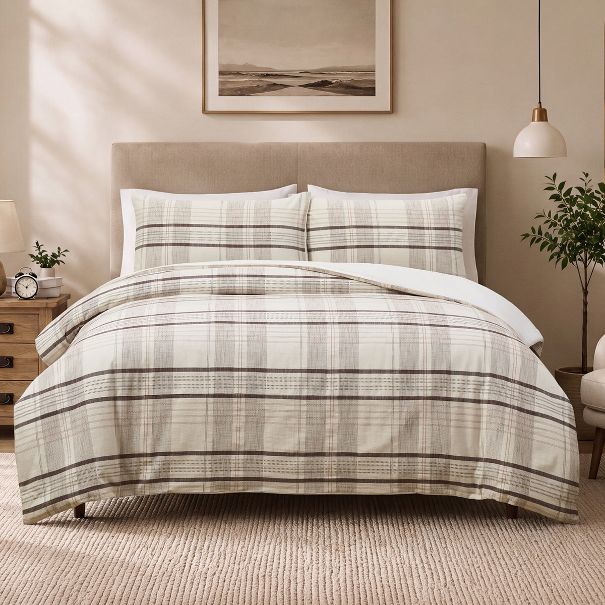Fieldcrest Dallas Cotton Check Duvet Cover Set | Bed Bath & Beyond NZ