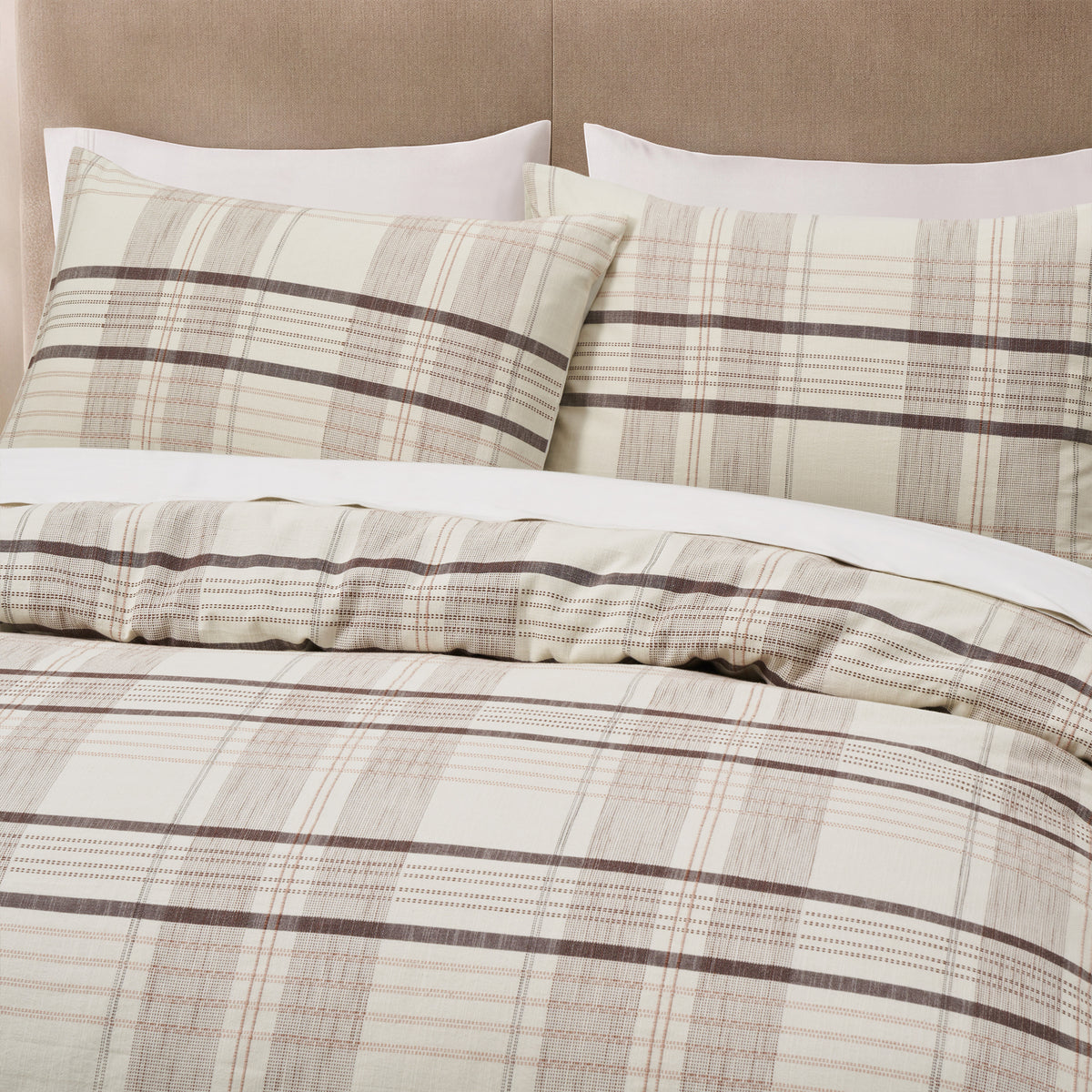 File C Checks Fieldcrest Dallas Cotton Check Duvet Cover Set | Bed Bath & Beyond NZ