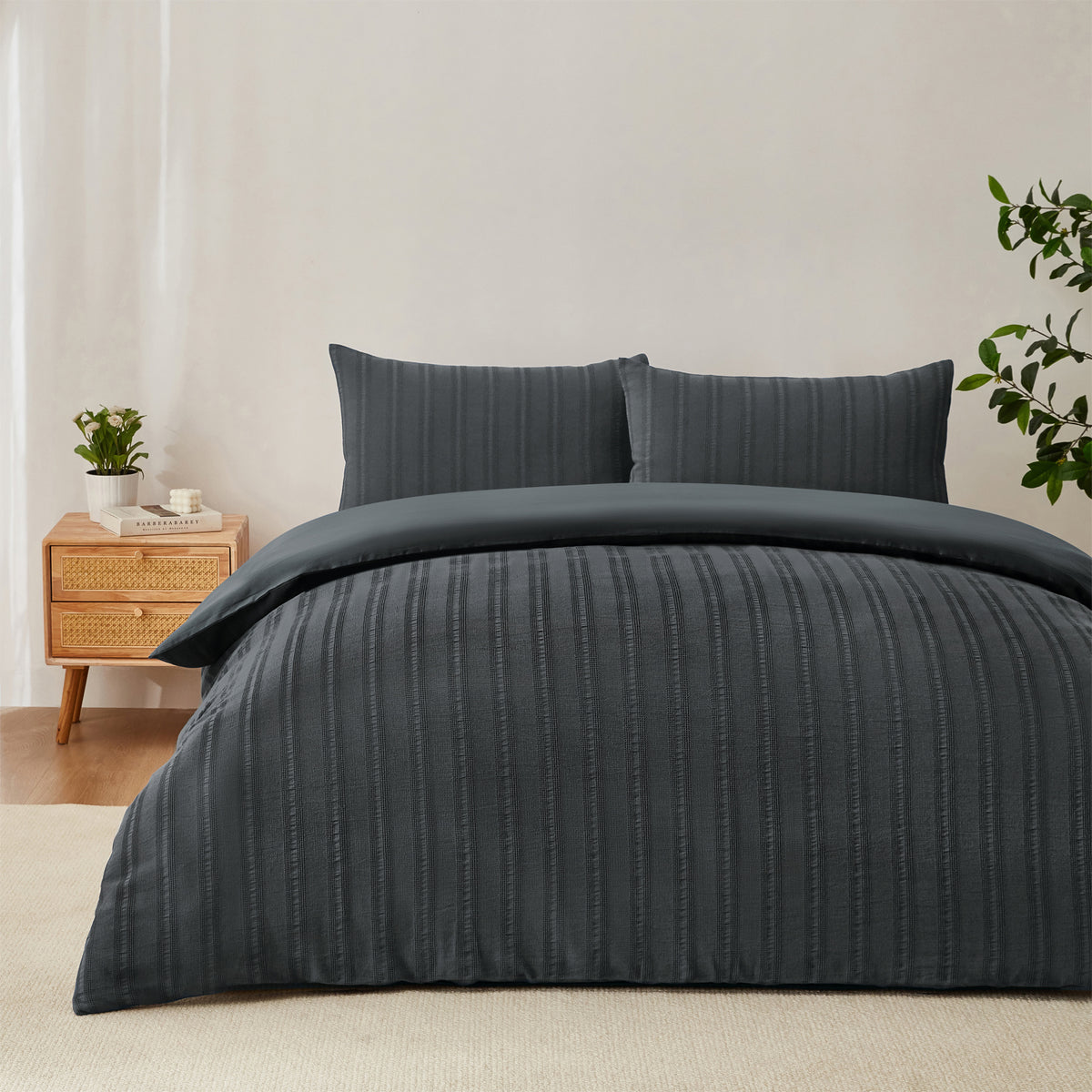 Baker St. Linen Tristan Cotton Jacquard Duvet Cover Set