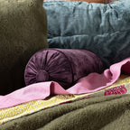 Fieldcrest Luxe Velvet Deep Plum Neck Roll Cushion