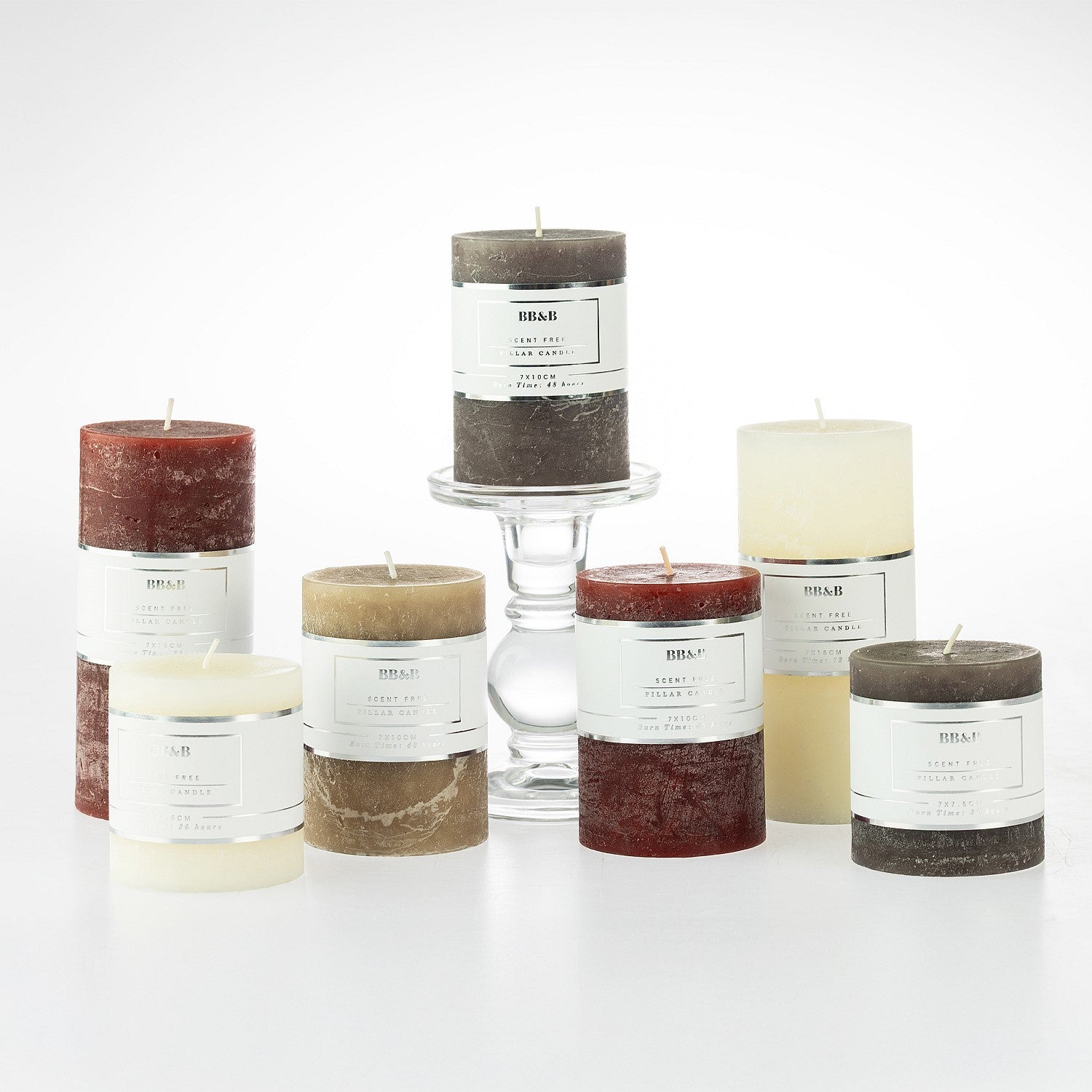bb&b Scent Free 7.5cm Pillar Candle