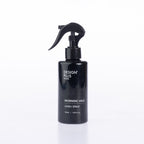 Design Plus Linen Spray 180ml in Morning Vale, presented in a clear spray bottle with black pump and coordinating label.