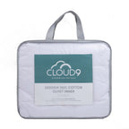 Cloud 9 200gsm 100% Cotton Duvet Inner in packaging with a clear bag with grey handles and label on the front displayed in a white background 