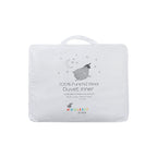 Woolrest Junior 100% pure NZ wool duvet inner in white packaging with handle.