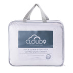 Cloud 9 Duck Down & Feather Combo Duvet Inner Packaging with grey straps displayed on a white background 