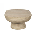 Cove Cement Look Oval Coffee Table Natural