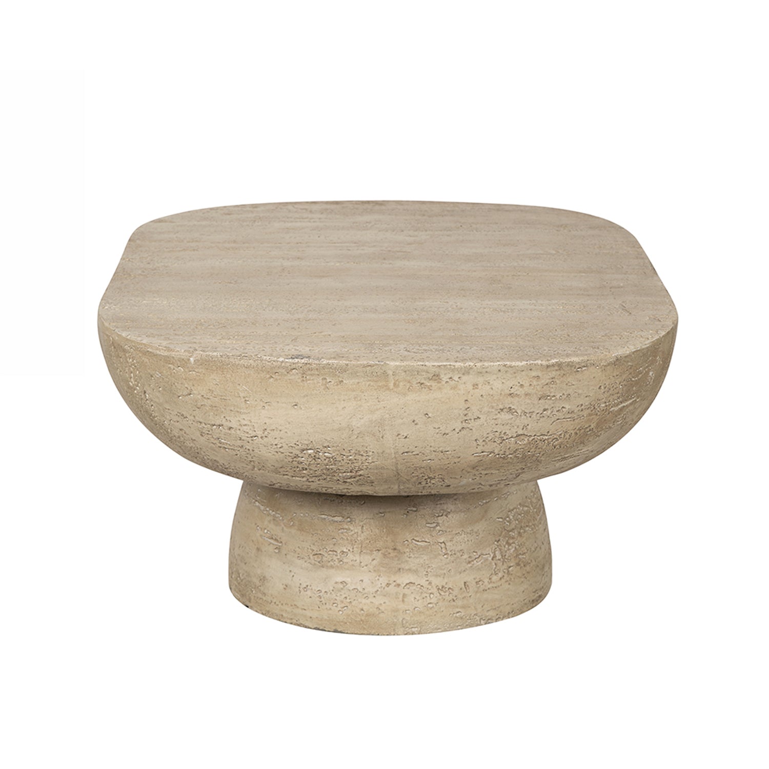 Cove Cement Look Oval Coffee Table Natural