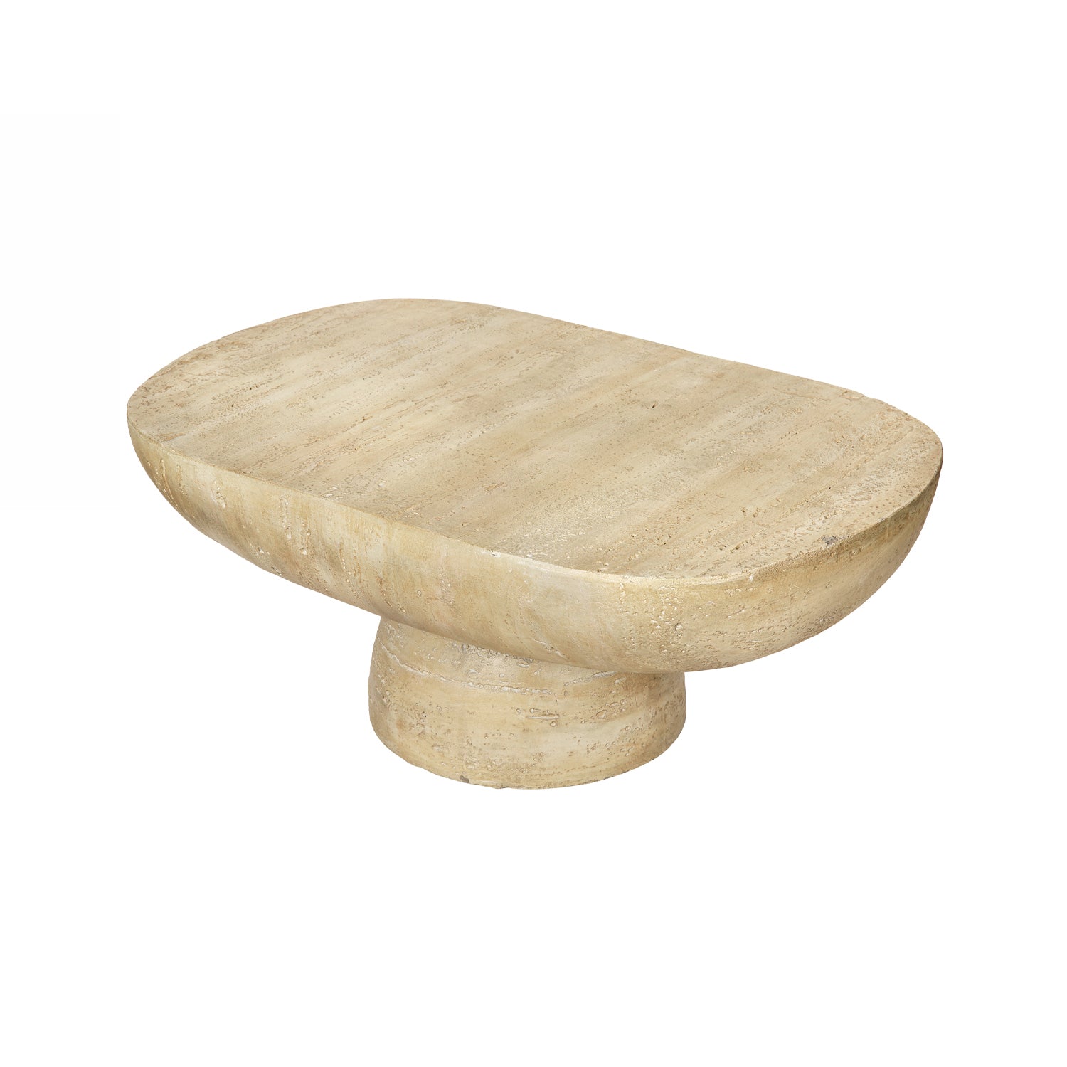 Cove Cement Look Oval Coffee Table Natural