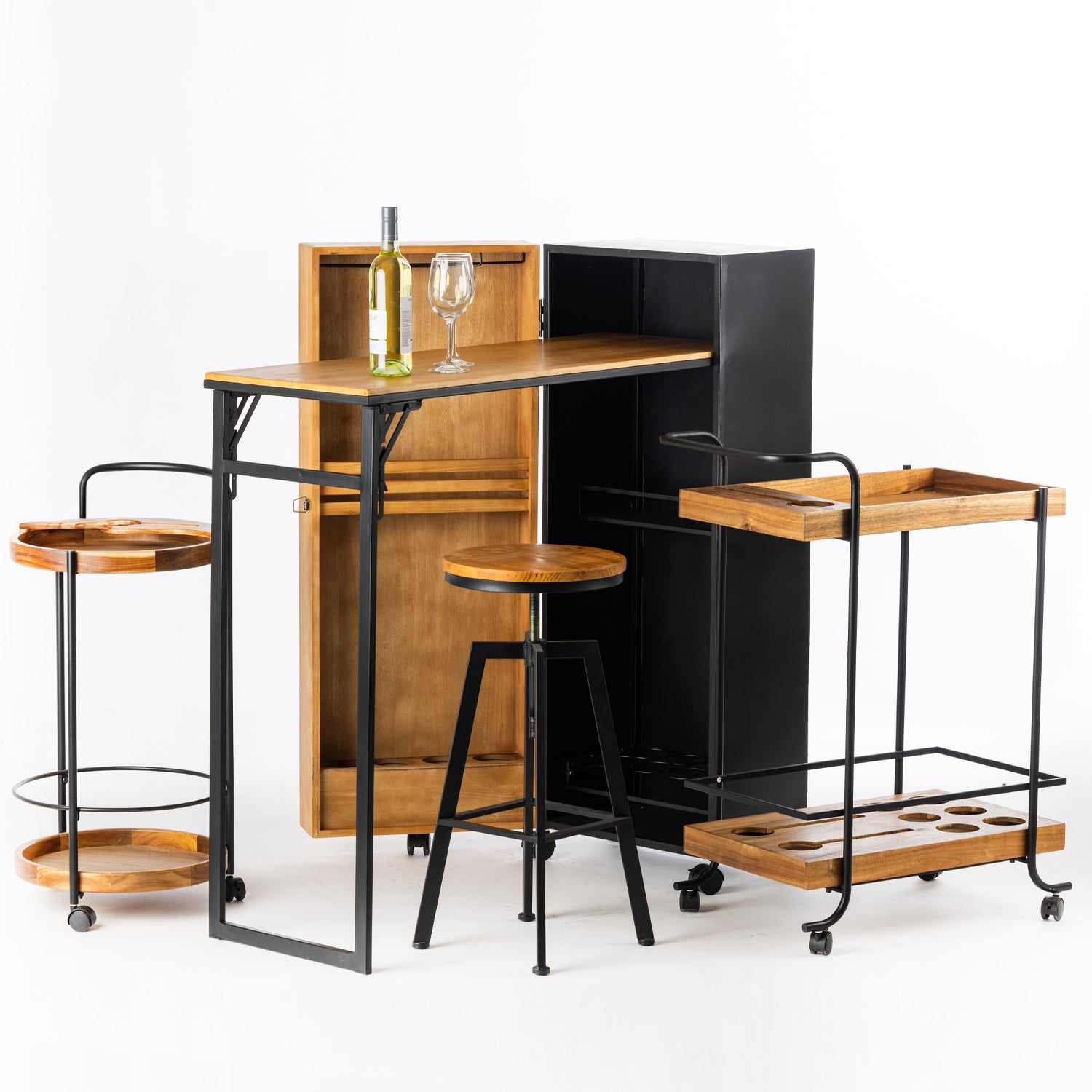 Design Republique Blanc Wine Bar Cart