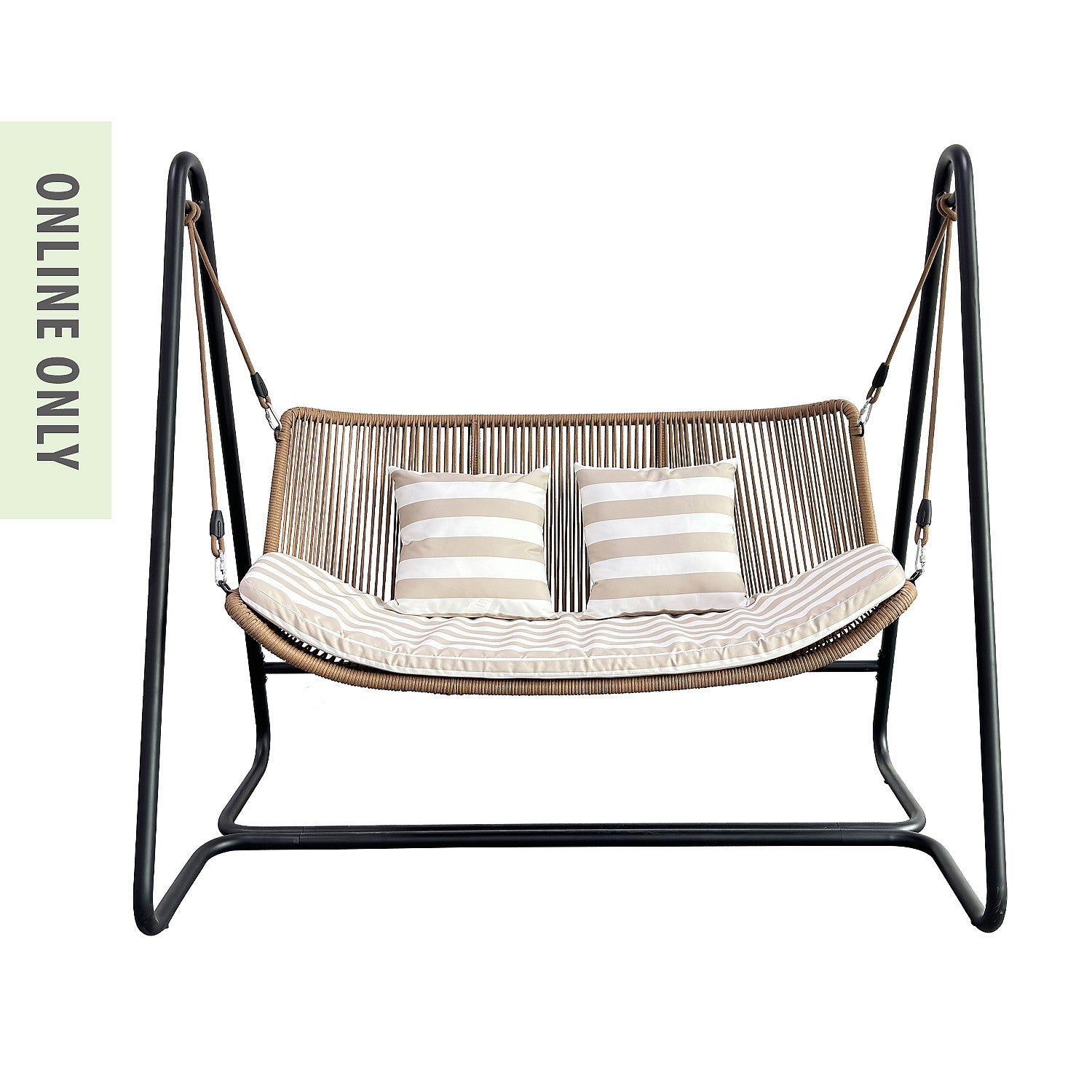 Outsidings Andy Two Seater Swing Chair Natural Stripe