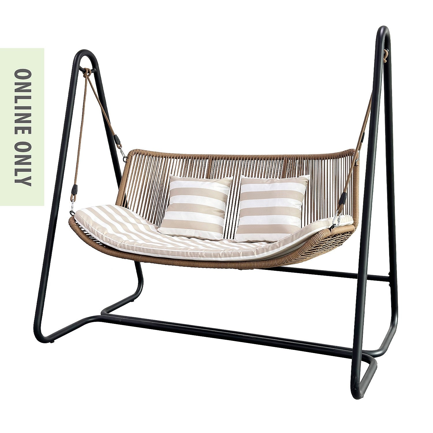 Outsidings Andy Two Seater Swing Chair Natural Stripe