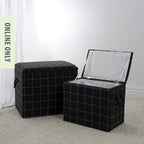 Solace Grid Storage Box Charcoal Set of 2