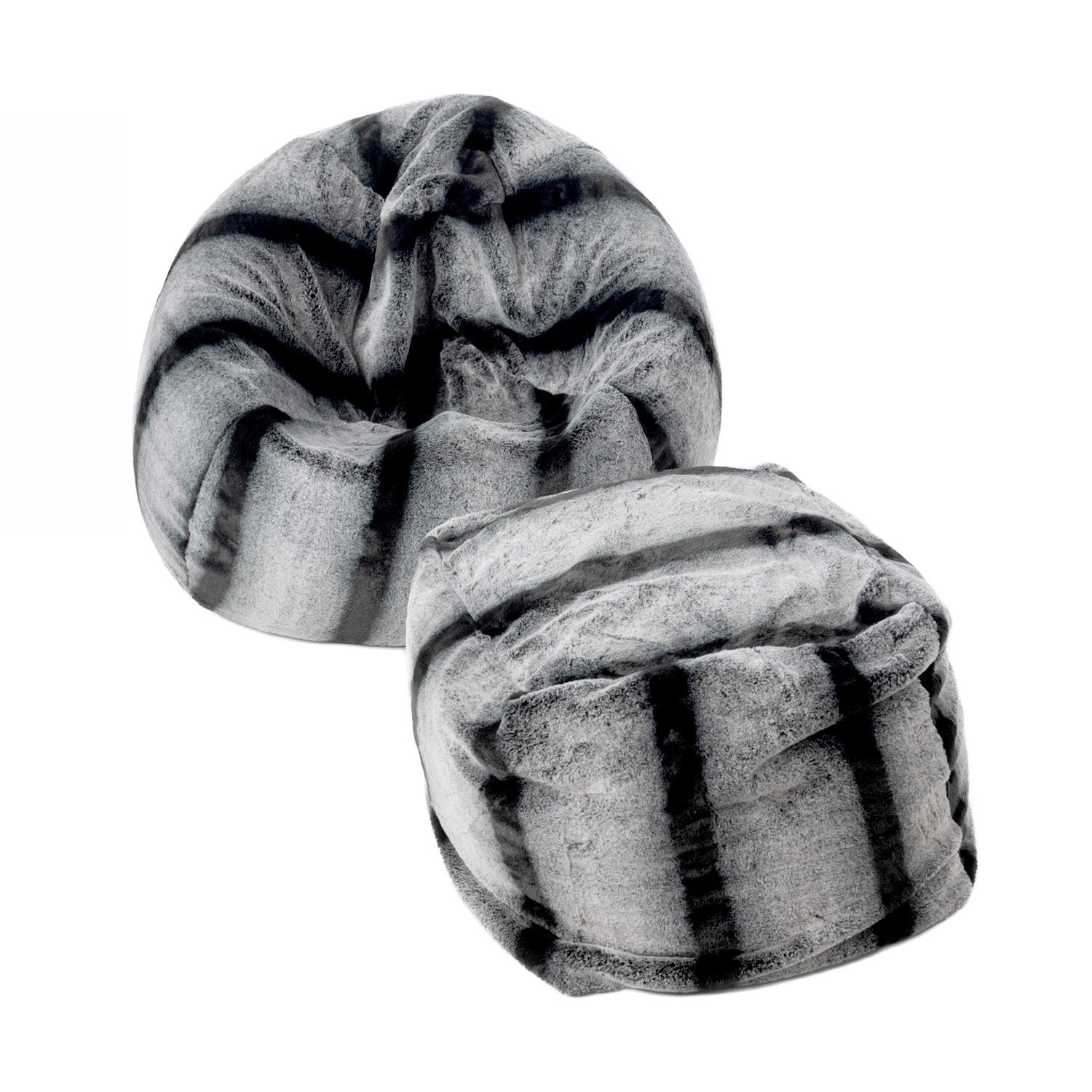 Design Republique Mono Stripe Faux Fur Pouf Cover