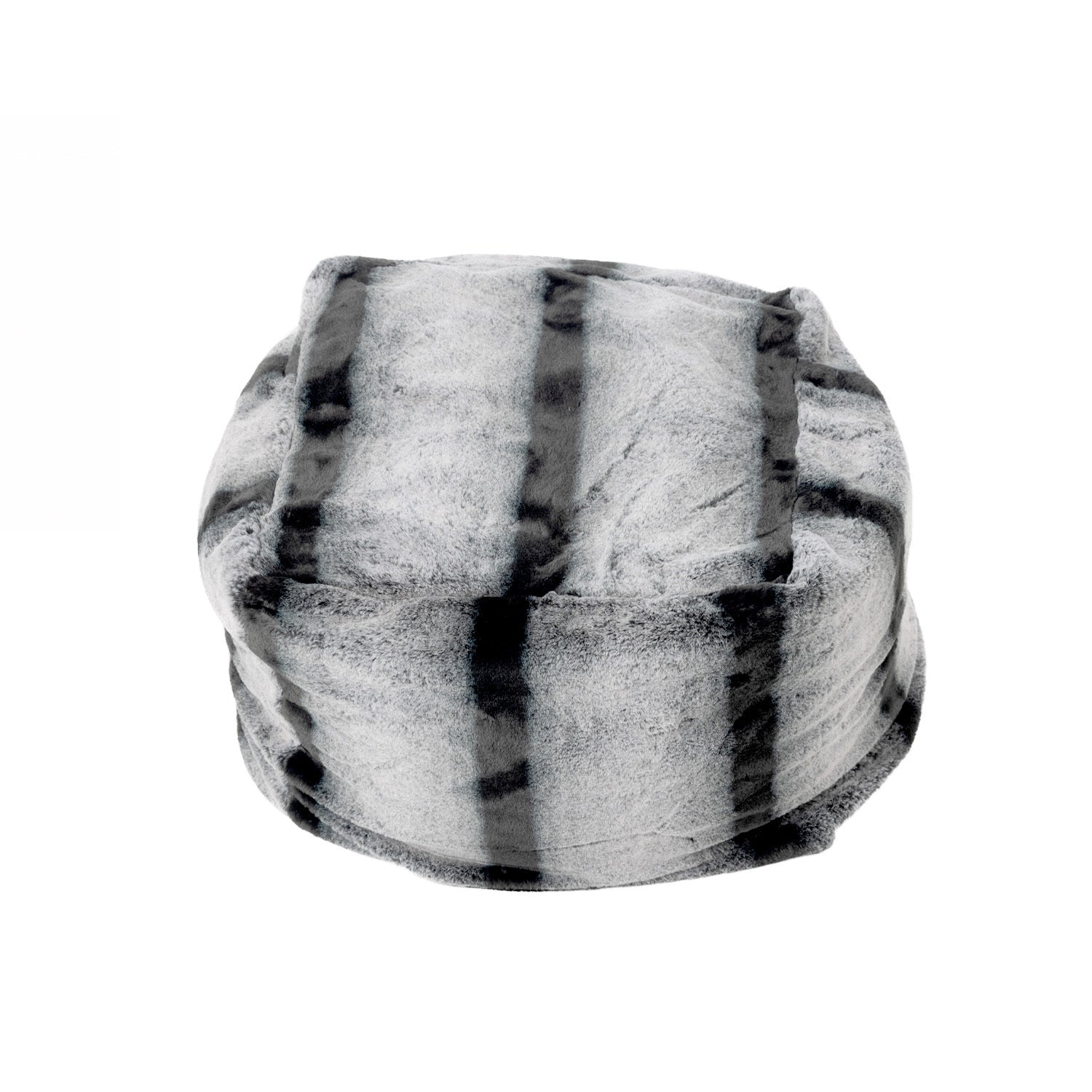 Design Republique Mono Stripe Faux Fur Pouf Cover