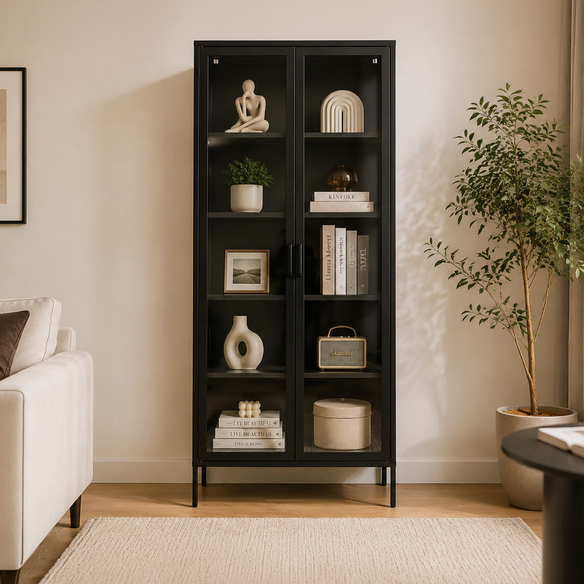 Design Republique Lincoln Tall Cabinet Black | Bed Bath & Beyond NZ