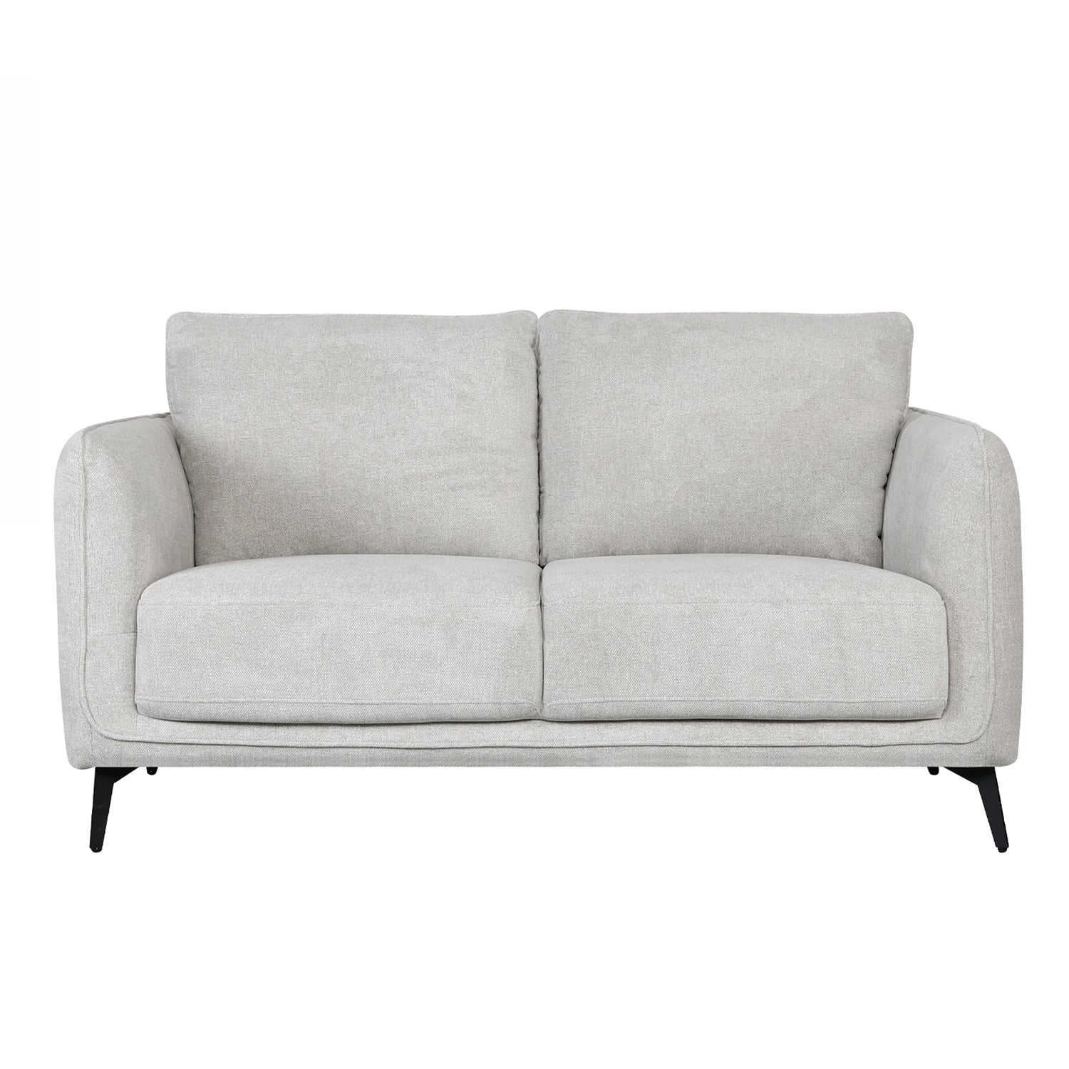 2 seater grey sofa on a white background