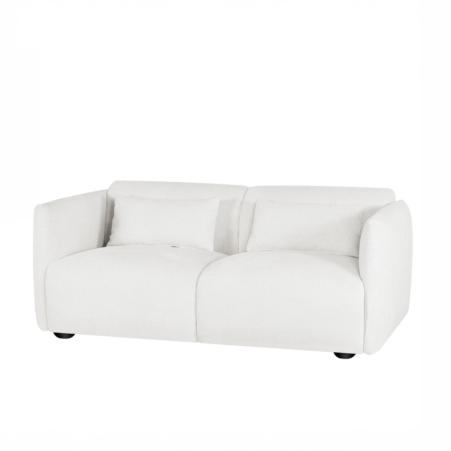 Design Republique Cloud 2 Seater Sofa in cream shown on an angle on a white background.
