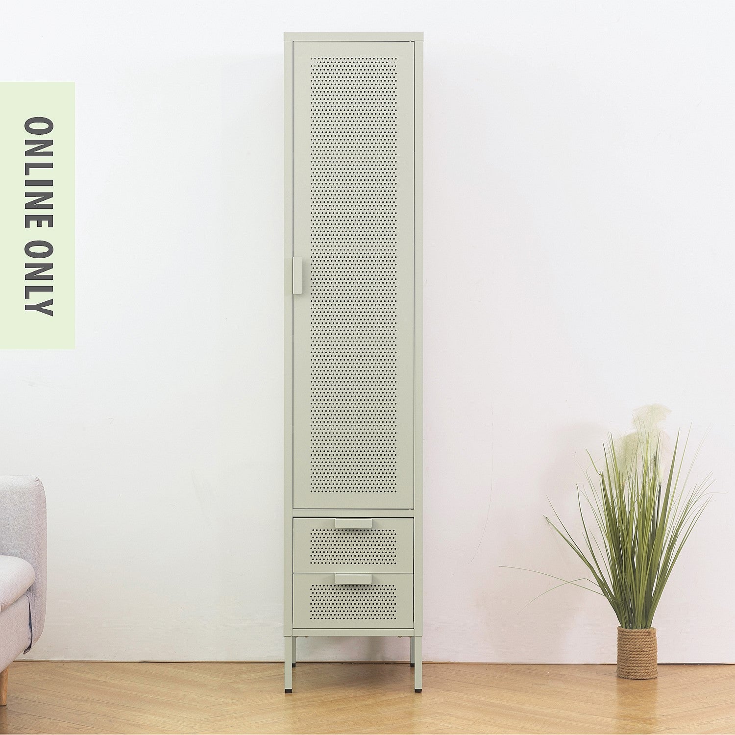 Marlo Romy Single Sage Cabinet with Drawers