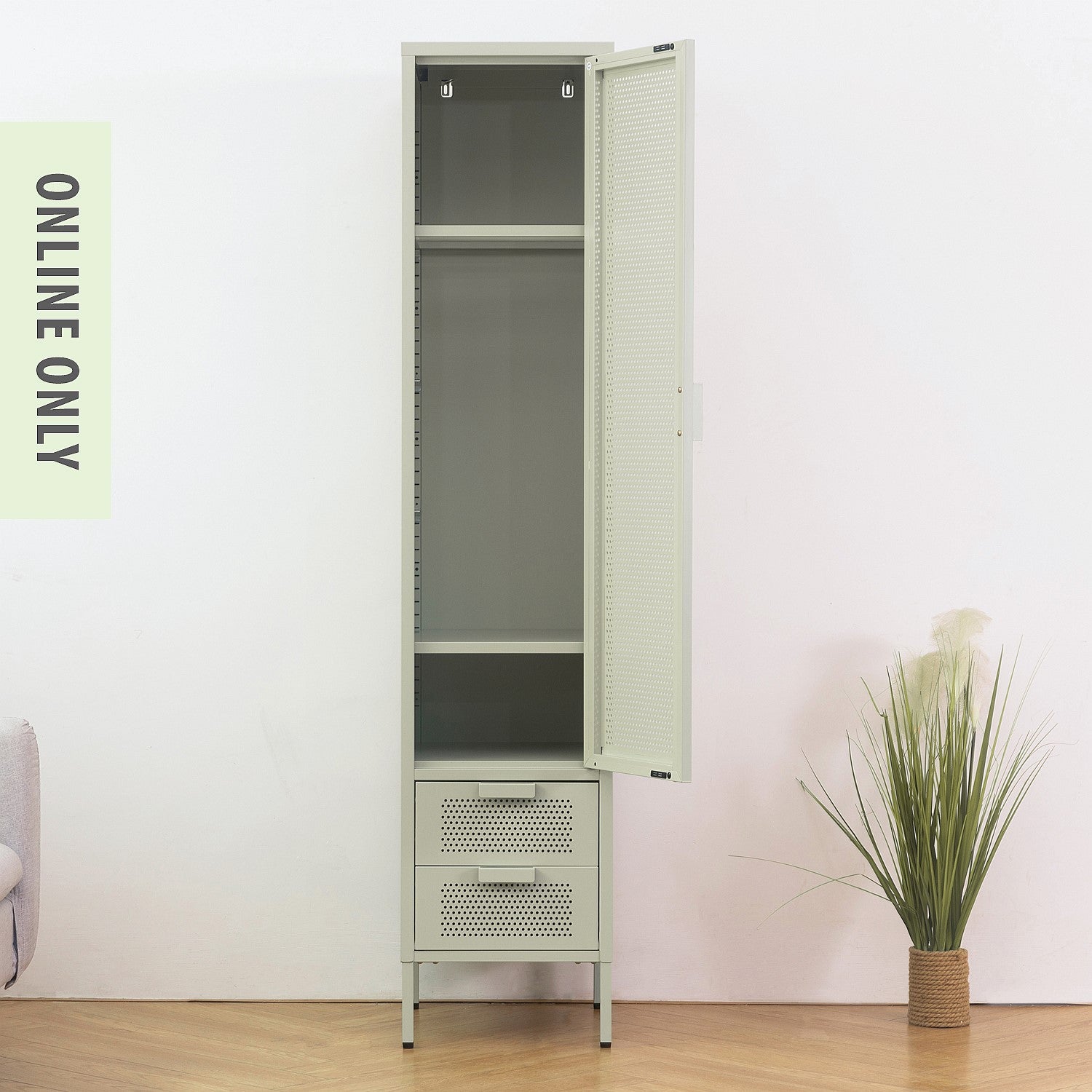 Marlo Romy Single Sage Cabinet with Drawers