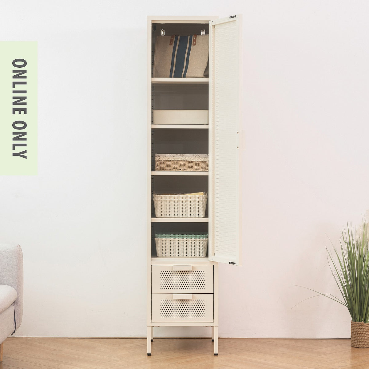 Marlo Romy Single Cabinet With Drawers Oyster