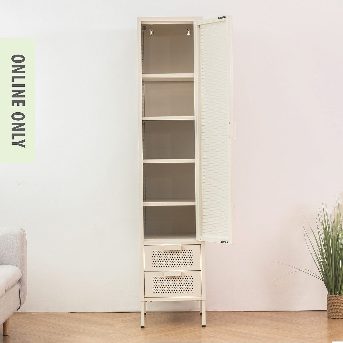 Marlo Romy Single Cabinet With Drawers Oyster