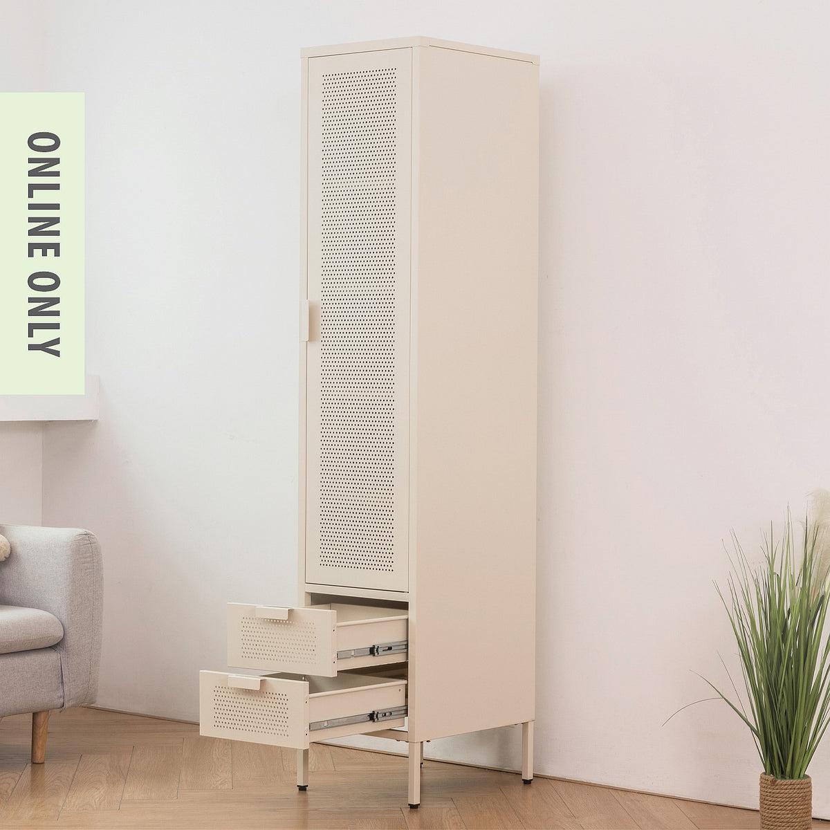 Marlo Romy Single Cabinet With Drawers Oyster