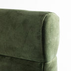 Close-up Forest velvet headboard on a plain white background.
