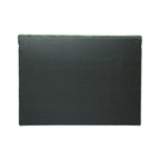 black backing of a Forest velvet headboard on a plain white background.