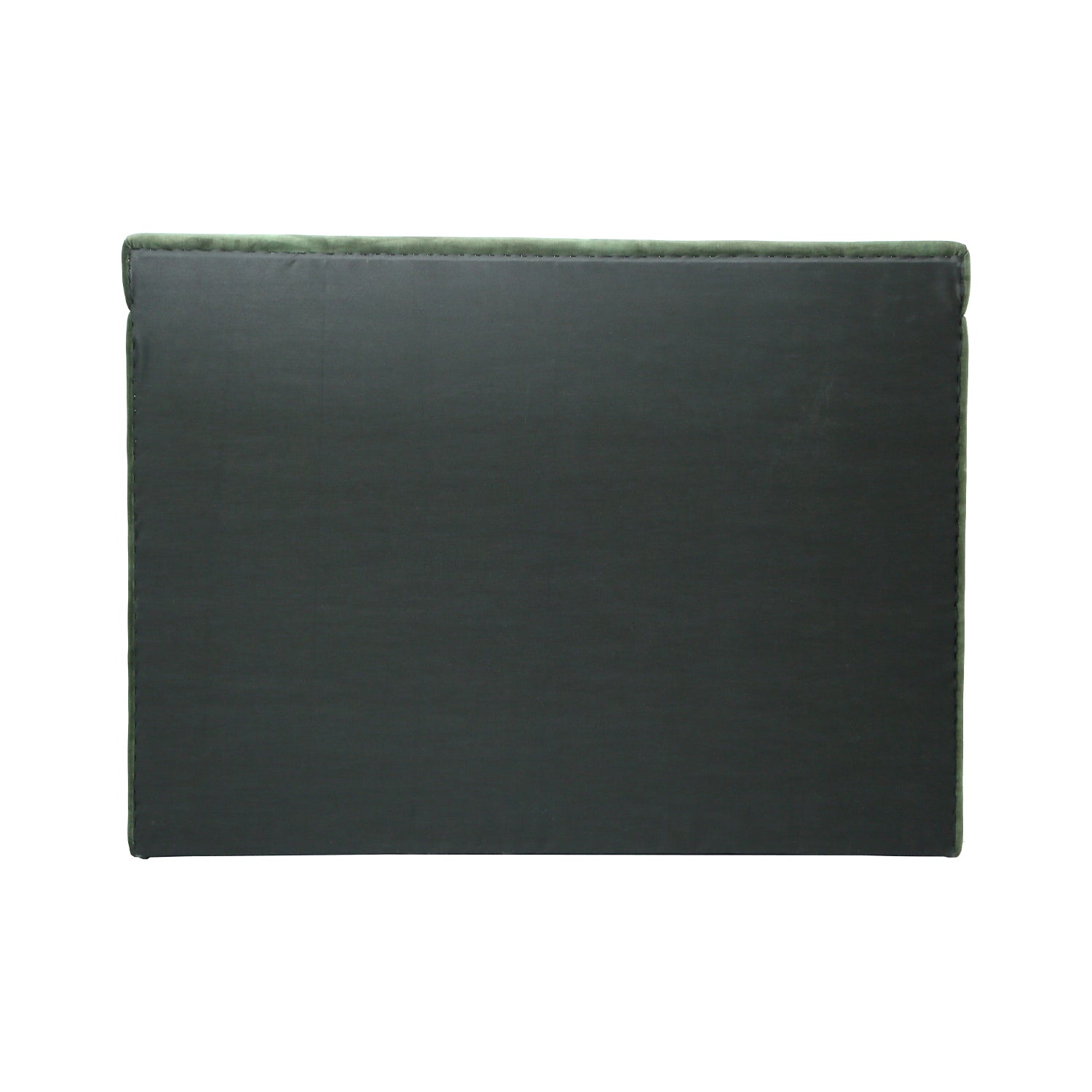 black backing of a Forest velvet headboard on a plain white background.