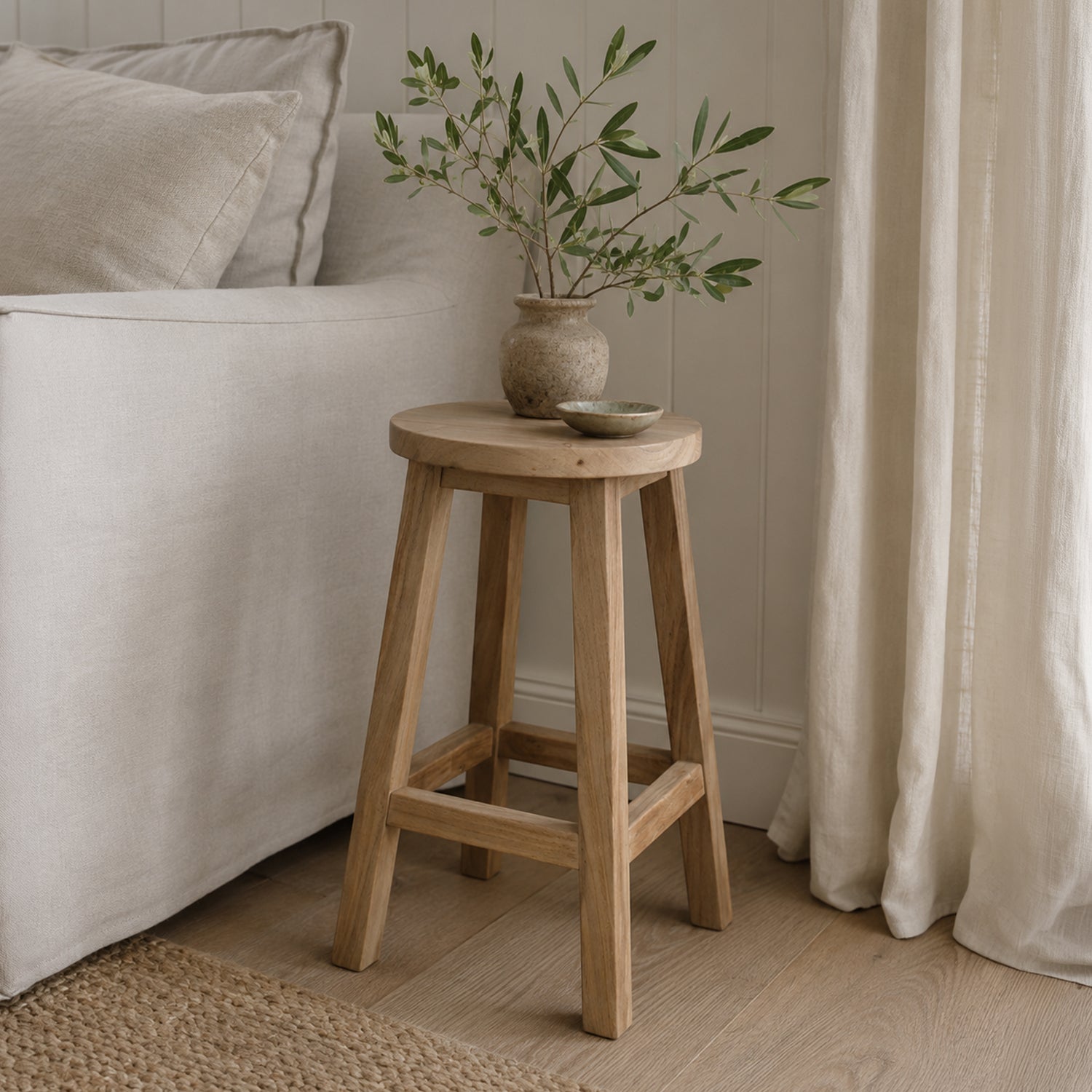 Design Republique Noah Wooden Round Stool