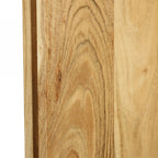 Close-up of the Design Republique Sara side table showing the natural wood grain and panel detailing.
