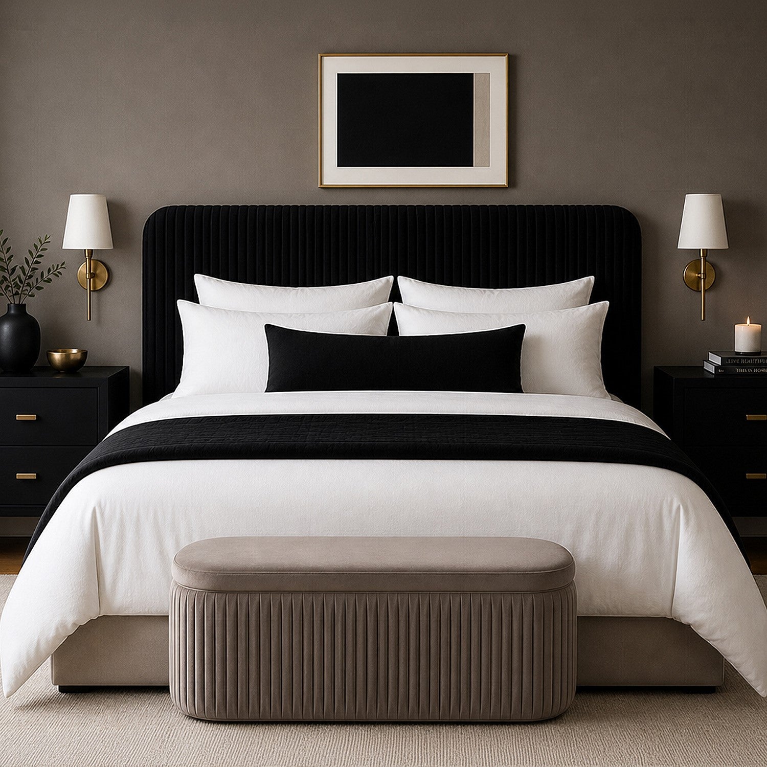 Design Republique Pleated Velvet Bench