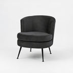 Design Republique Black Pleated Velvet Armchair