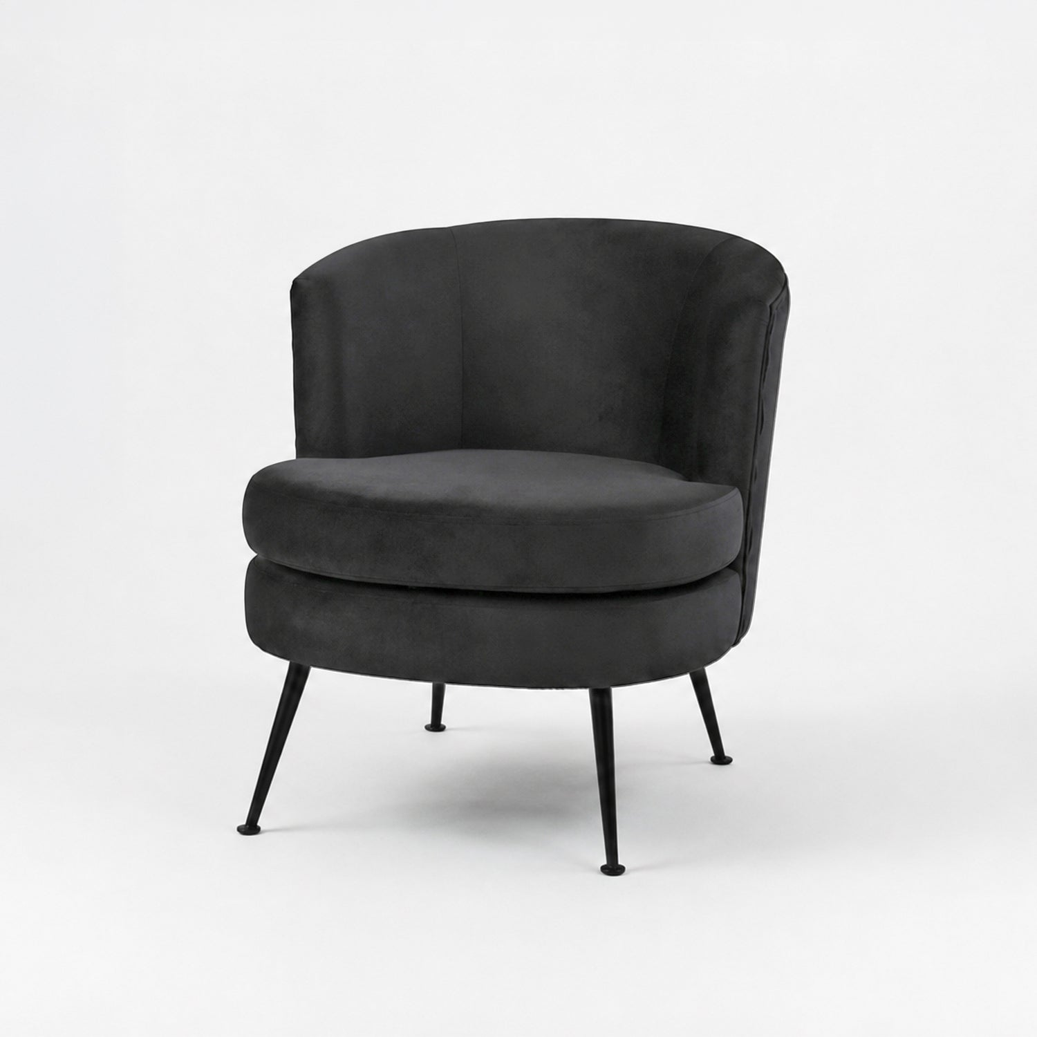 Design Republique Black Pleated Velvet Armchair