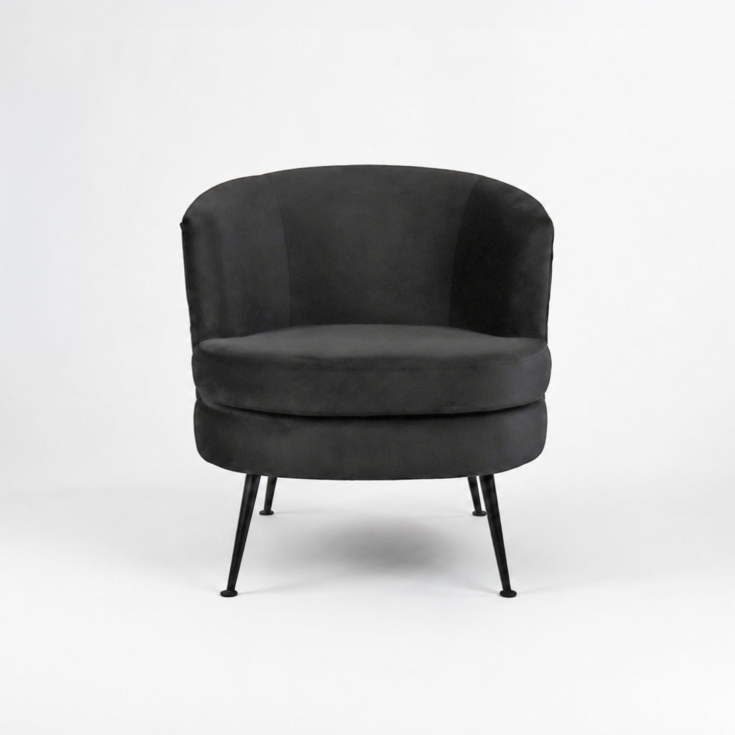 Design Republique Black Pleated Velvet Armchair