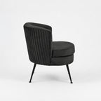 Design Republique Black Pleated Velvet Armchair