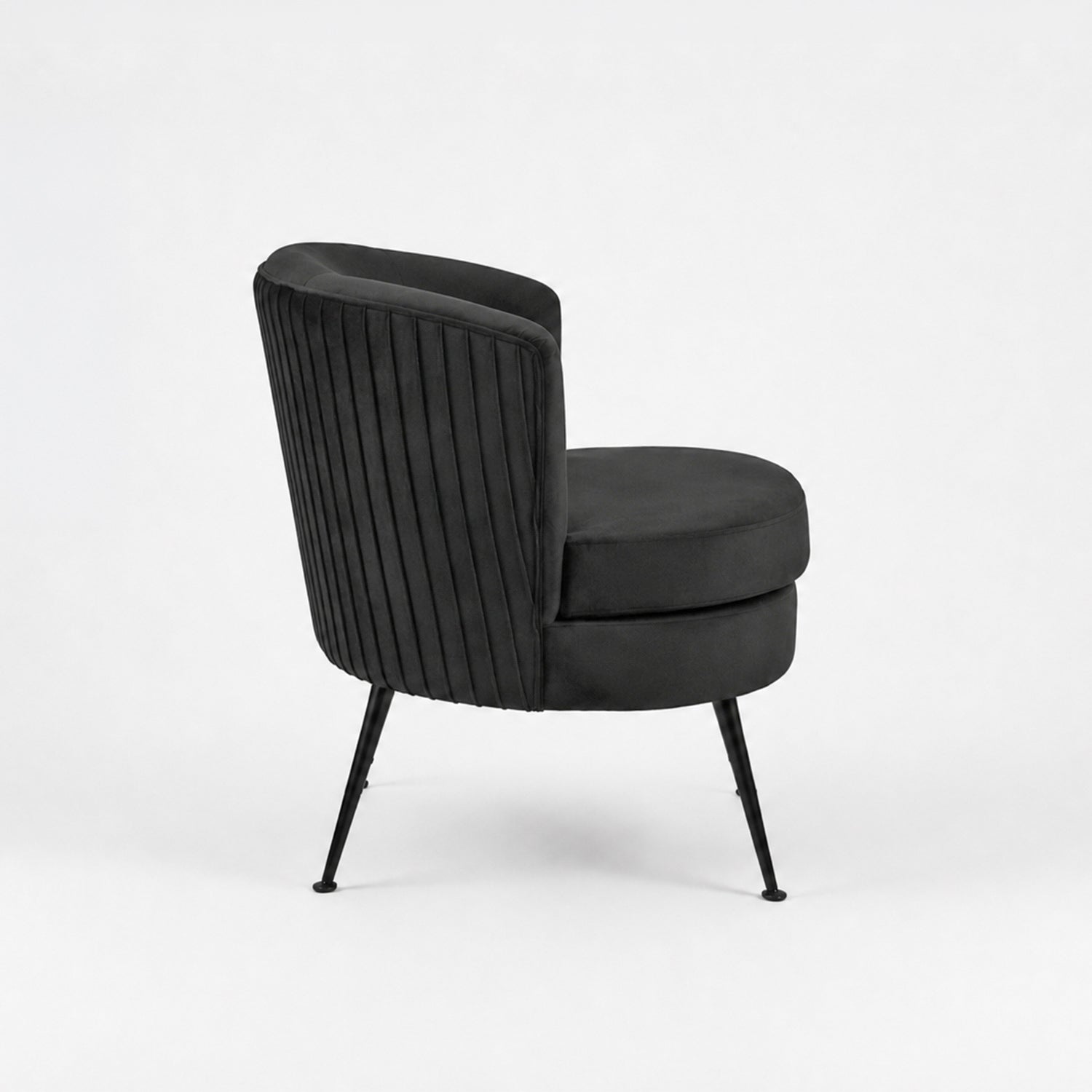 Design Republique Black Pleated Velvet Armchair