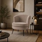 Design Republique Taupe Pleated Velvet Armchair