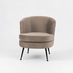 Design Republique Taupe Pleated Velvet Armchair