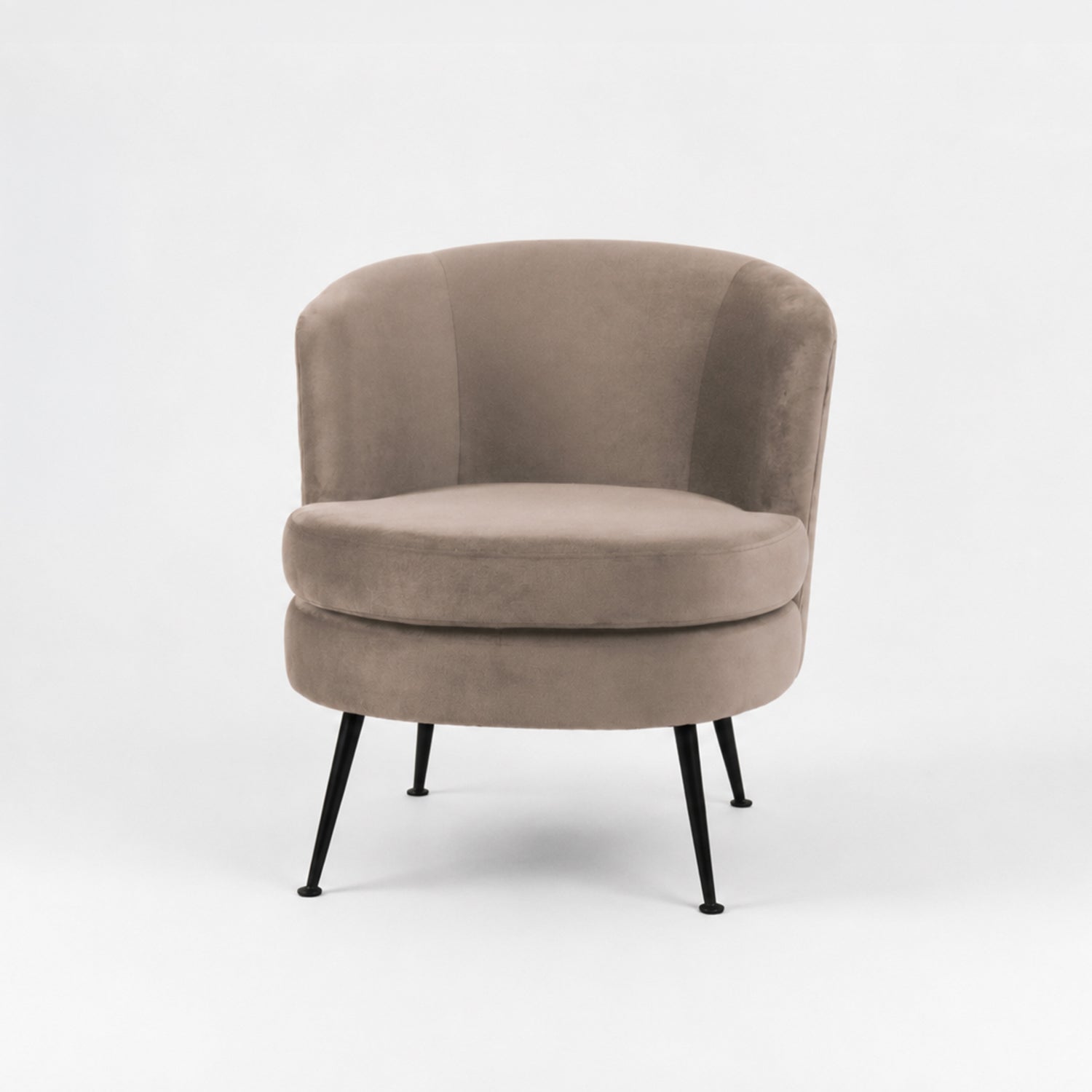 Design Republique Taupe Pleated Velvet Armchair