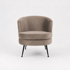 Design Republique Taupe Pleated Velvet Armchair