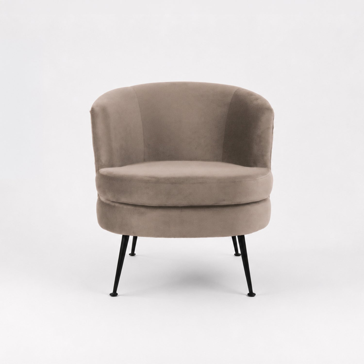Design Republique Taupe Pleated Velvet Armchair