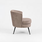 Design Republique Taupe Pleated Velvet Armchair