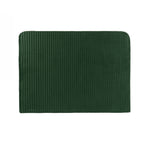Emerald green pleated velvet headboard with a vertically channelled design and rounded top corners, shown front-on against a white background