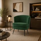 Design Republique Emerald Pleated Velvet Armchair