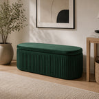 Design Republique Emerald Pleated Velvet Bench