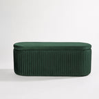 Design Republique Emerald Pleated Velvet Bench